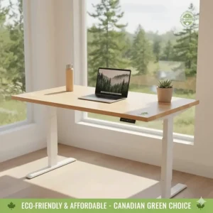 Map of Canada with a delivery truck icon illustrating fast, affordable shipping for standing desks from coast to coast.