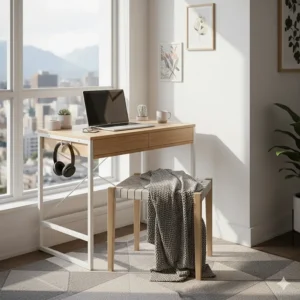 Compact writing desk for Canada apartments, perfect for a modern Vancouver condo layout.