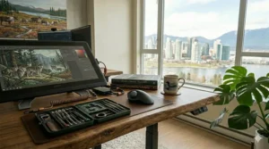 Durable 72 inch solid wood desk built for a productive Alberta home workspace.