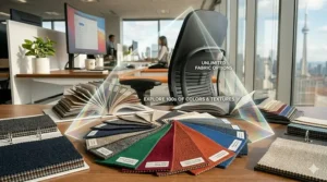 A visual display of various fabric upholstery options available for the Steelcase Leap V2 in Canada.