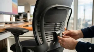 Illustration of the Steelcase LiveBack technology adapting to the user’s spine for improved comfort.