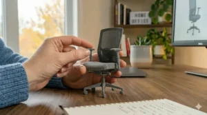 A space-saving starter office chair designed to fit perfectly in smaller Canadian apartment home offices.