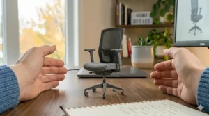 Swivel office chair with smooth-rolling casters / Chaise de bureau pivotante sur roulettes