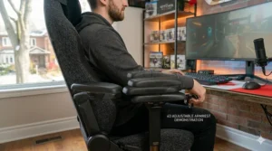 Sleek, modern gaming chair fitting seamlessly into a Canadian home office.