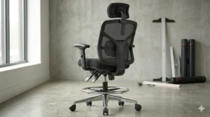 Heavy-duty drafting chair with firm back support for architects.
