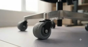 Smooth-rolling heavy-duty casters for office floors.