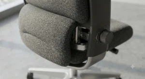 Ergonomic lumbar support feature on bariatric chair.