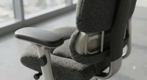 Breathable, durable upholstery on bariatric office chair.
