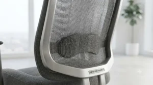 Breathable mesh backrest on 500 lb capacity desk chair.