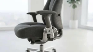 Flip-up armrests on ergonomic 500 lb capacity chair.
