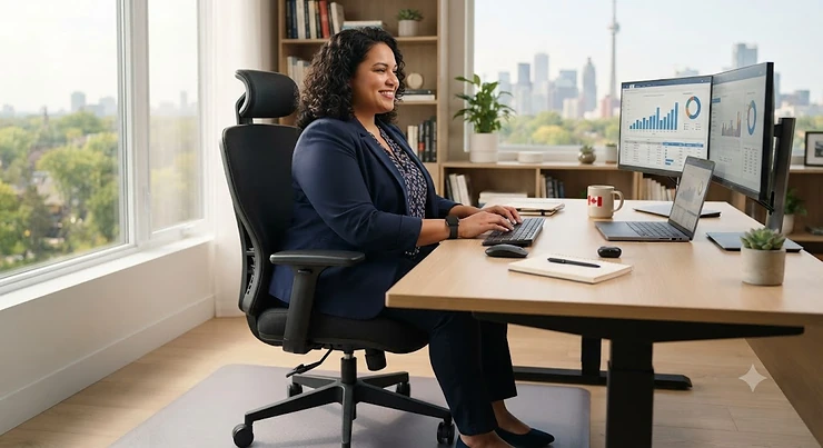 Heavy-duty office chair for heavy person, ergonomic support.