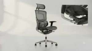 Smooth synchro-tilt recline mechanism supporting a tall user relaxing in an office chair for tall people.