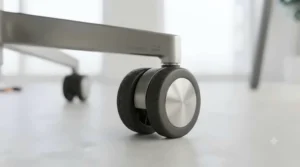 Smooth-rolling casters for heavy-duty office seating.