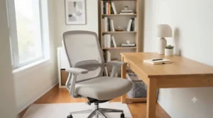 Elegant and functional compact office seating design that blends perfectly into contemporary Canadian home interior styles.