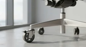 Heavy-duty swivel base for stable bariatric office seating.