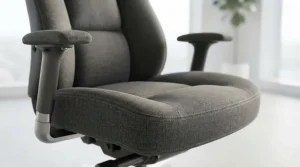 Extra-wide seat cushion for 500 lb office chair comfort.