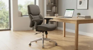 An adjustable-height fabric office chair designed for daily productivity and comfort.