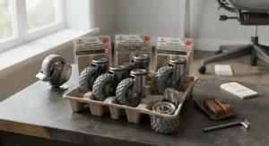 Heavy-duty office chair wheel replacement kit built for durability in home offices and workspaces.