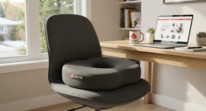 A high-density memory foam donut cushion designed to ease pressure during long hours of remote work