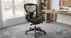 A fully repaired ergonomic office chair ready for daily work in a Canadian workspace.