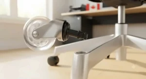 Standard 11mm grip-ring stem on an ergonomic office chair caster wheel ready for tool-free installation on Canadian-standard chair bases.